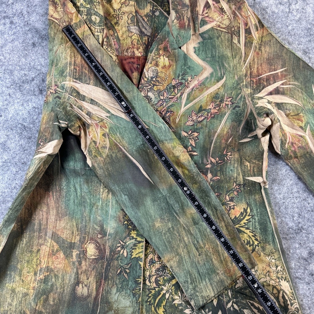 B.L.E.U.  Jacket Women's XL Multicolor Embellished‎ Button Up Velvet Feel Artsy - Picture 5 of 11